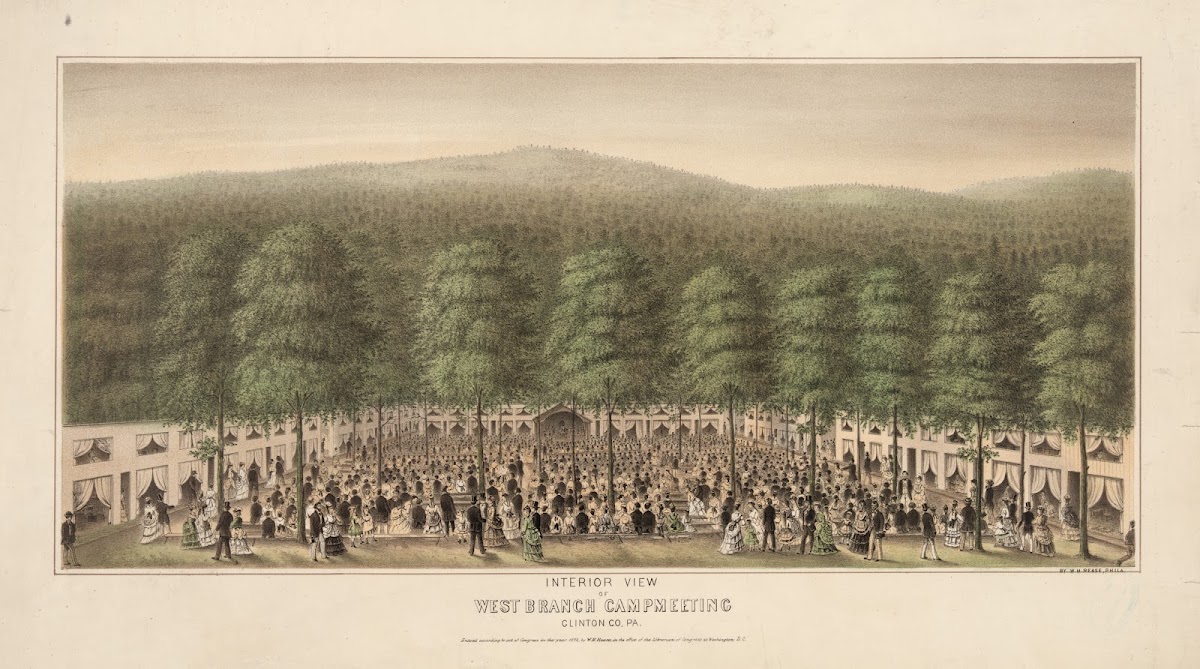 Interior View Of West Branch Camp Meeting Clinton Co Pa 1872