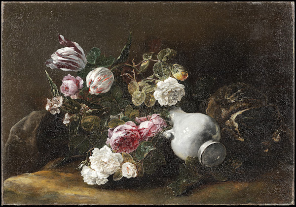 Still Life of Flowers and an Overturned Jug circa 1659