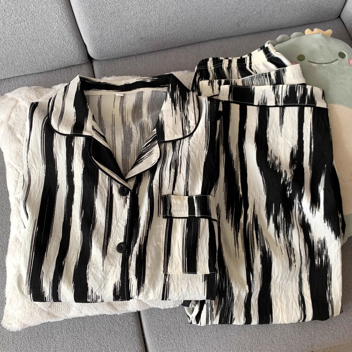 Herren-Pyjama-Set aus Baumwollmusselin, atmungsaktiv