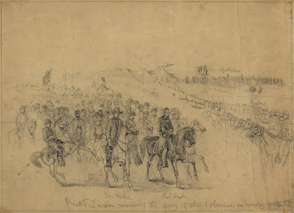 President Lincoln reviewing the Army of the Potomac on Monday April 6 1863 1863