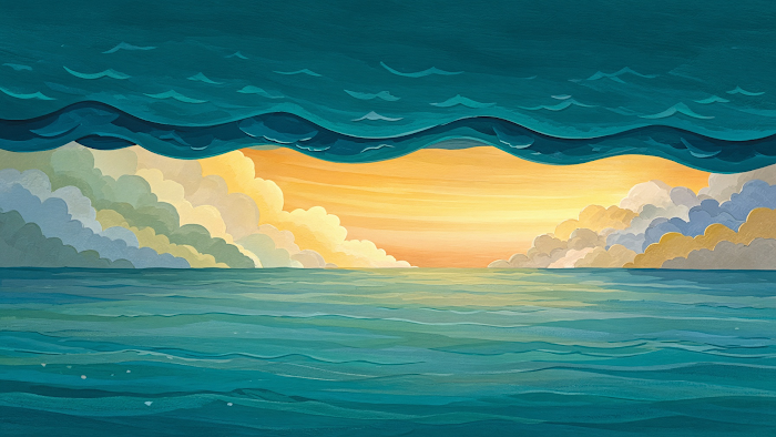 The waters divided with a space opening between — Origin Bible free Bible image