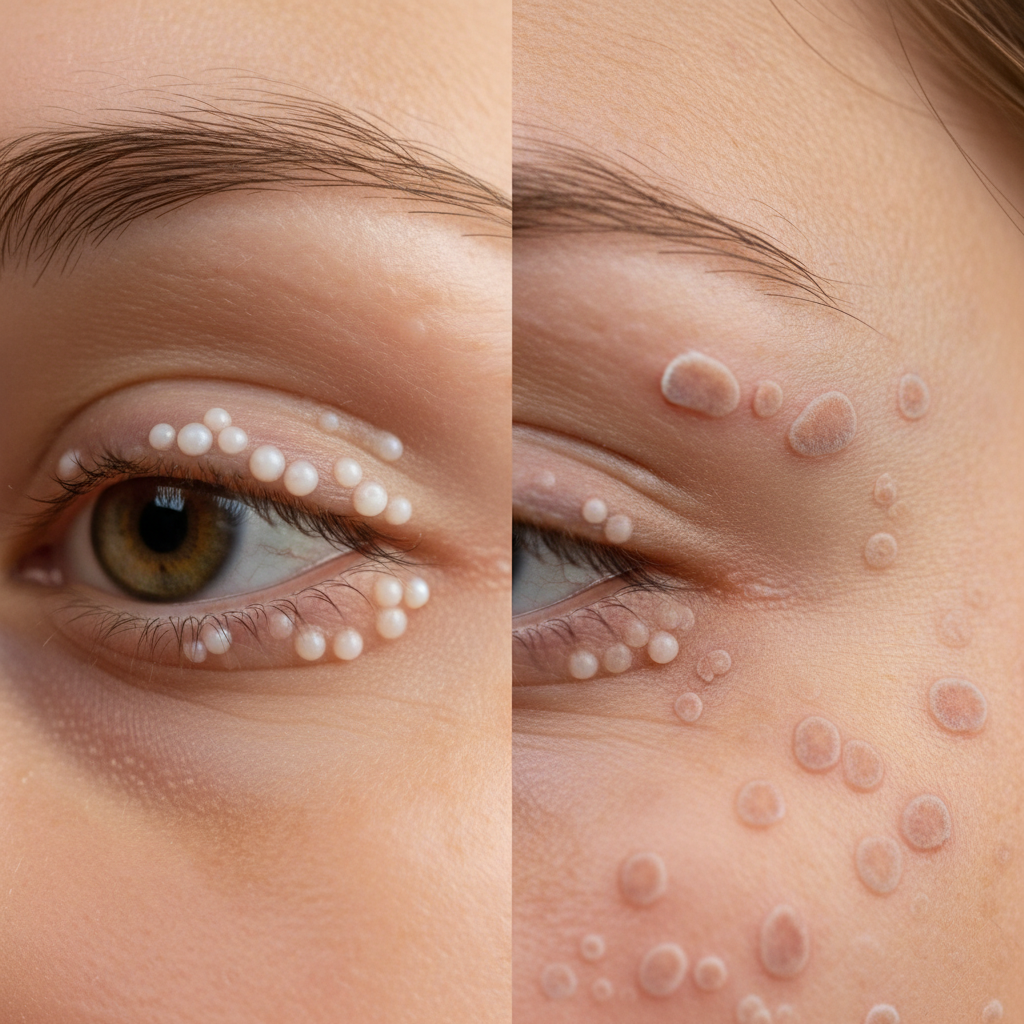 🔍 좁쌀 여드름 vs 편평사마귀 구분하기