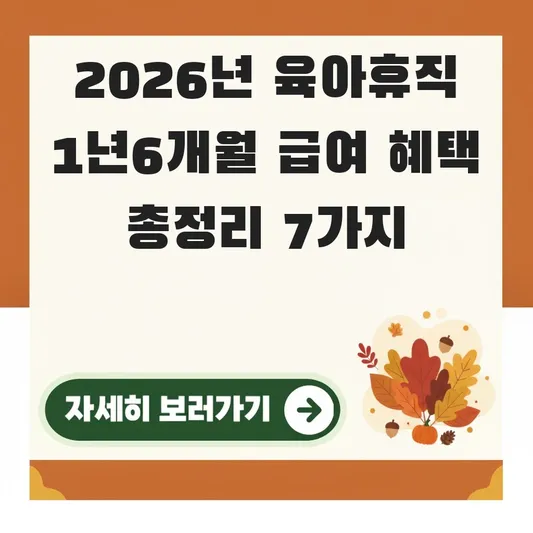 육아휴직 1년6개월 급여 지원 혜택