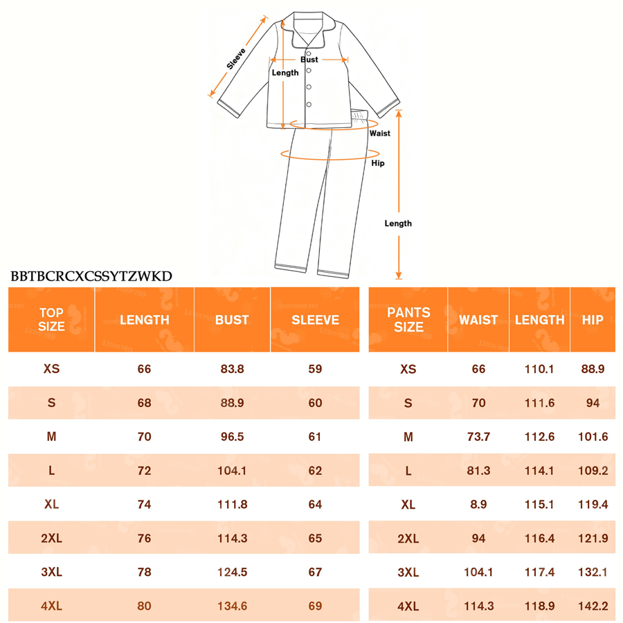 AOP Full length adult long sleeved shirt pajama set with bound edges| no pockets