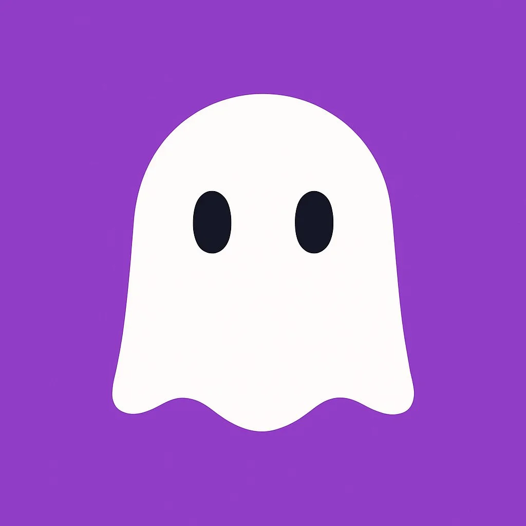 Imagen de un lindo fantasma de dibujos animados en un estilo moderno y sencillo.