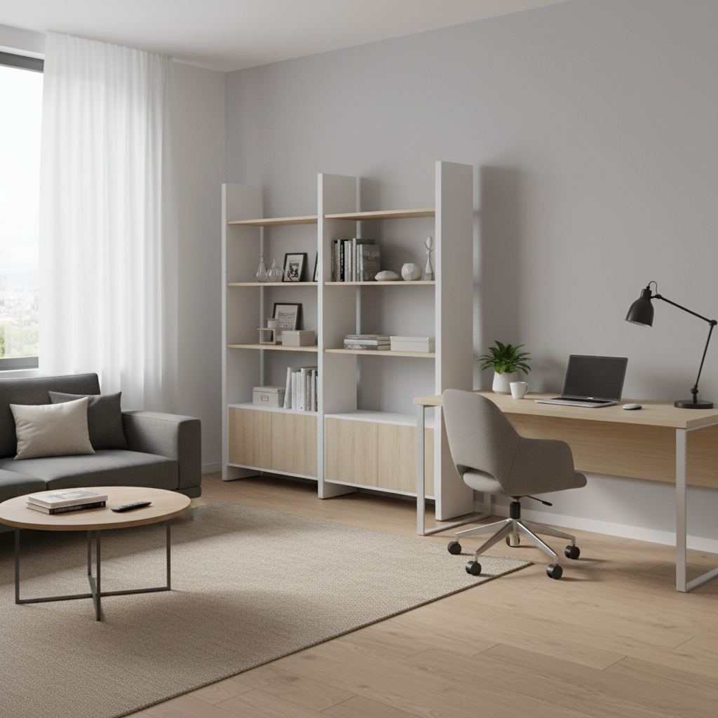 RADAR Color Small Display Shelf With Two-Door Bottom Cabinet