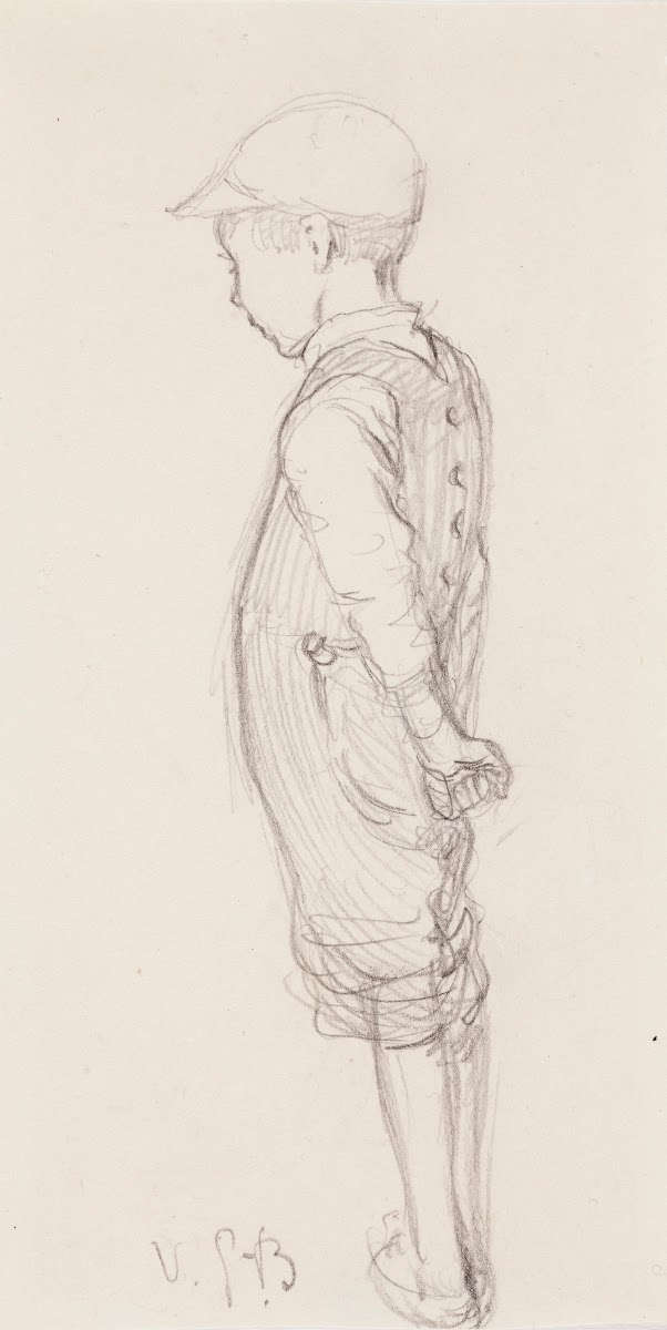 Boy Standing with Cap on His Head