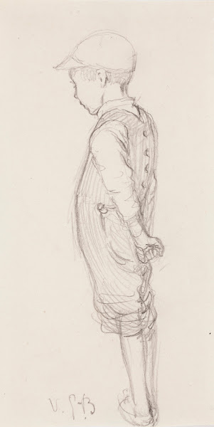 Boy Standing with Cap on His Head