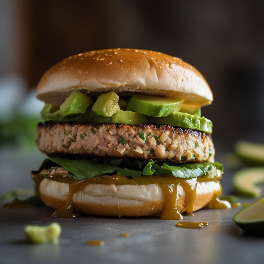 Final Mediterranean Tuna‑Chickpea Power Burger with Avocado Salsa