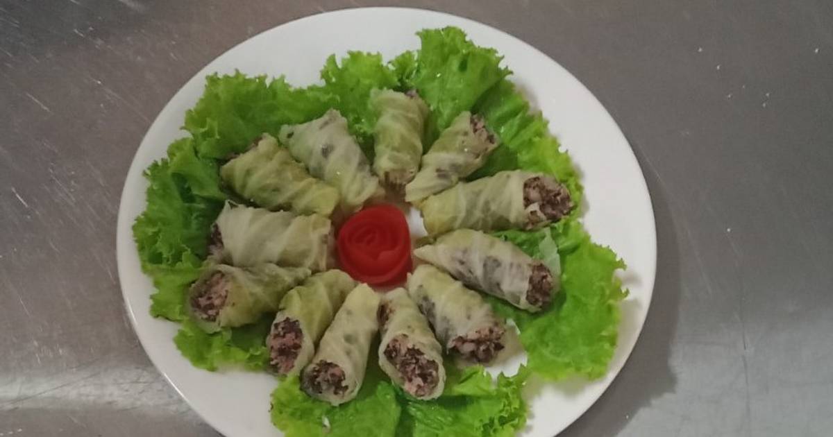 Bắp cải cuộn thịt hấp