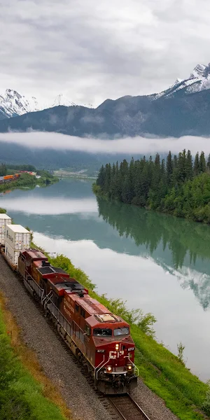 Canadian Pacific Cargo Train 4K Wallpaper Background