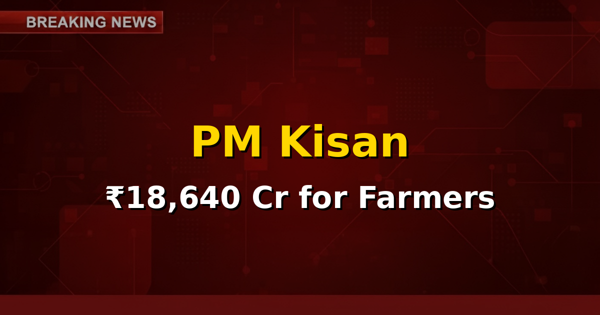 Image depicting farmers receiving financial aid with the PM Kisan scheme logo