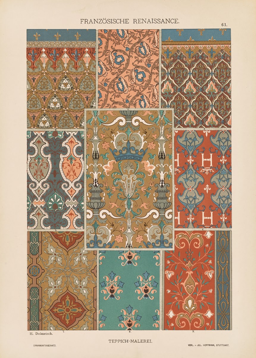 Franzosische Renaissance  Teppich Malerei 1887