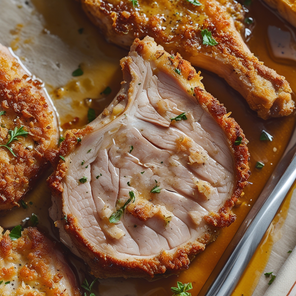 Crispy Parmesan Crusted Pork Chops - Easy Homemade Dinner Recipe finished