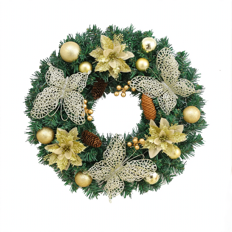 Christmas wreath made of PVC in modern style