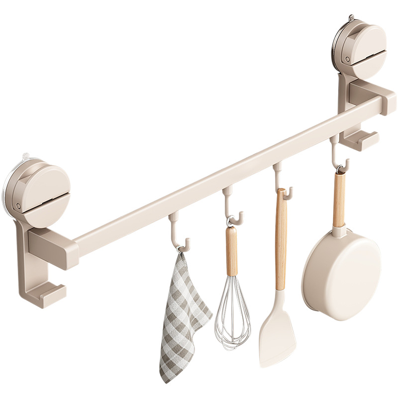 Kitchen hanging rod with hooks made of aluminum