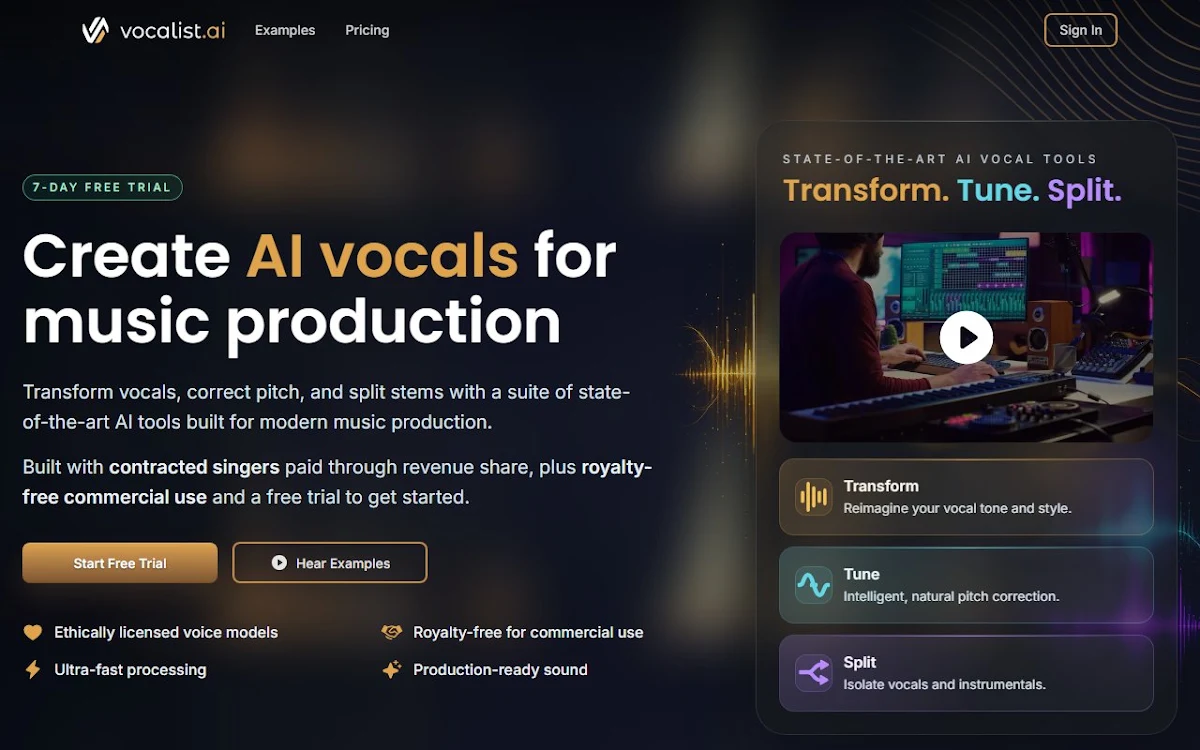 Captura de Vocalist.ai