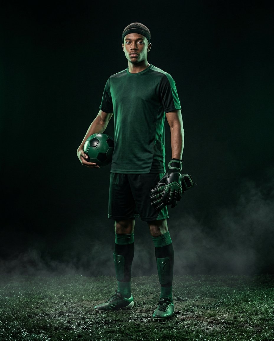 Football player in full kit