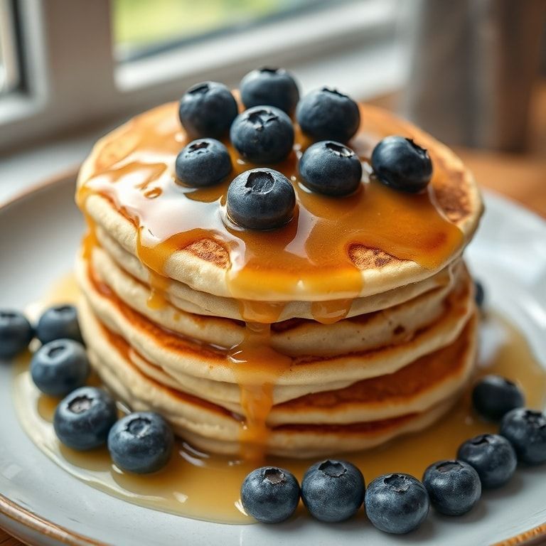 Fluffy Blueberry Pancakes Recipe for Easy Breakfast – Quick & Homemade