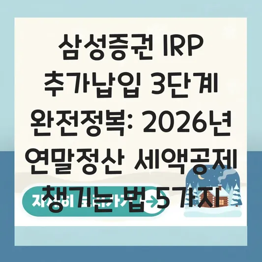 삼성증권 IRP 추가납입 하는 법 대표 이미지