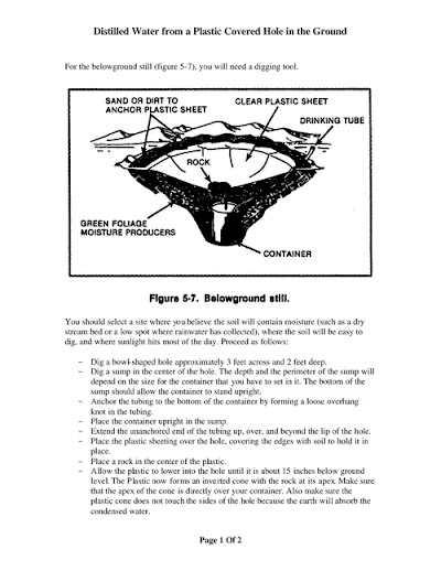 Distilled Water From Plastic Covered Hole In The Ground 2005+