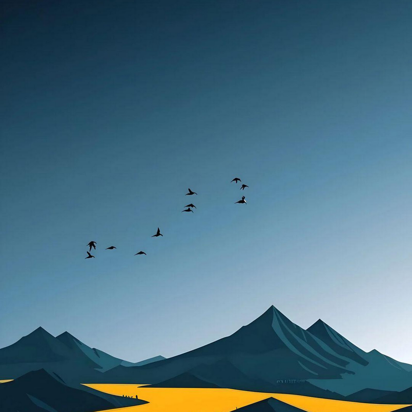 Download Minimalist Mountain River Valley Full HD iPhone