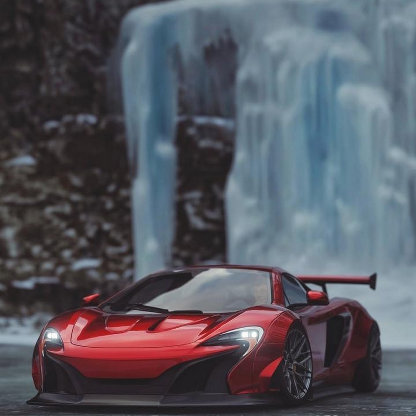 Download Red McLaren Supercar on Ice iPhone