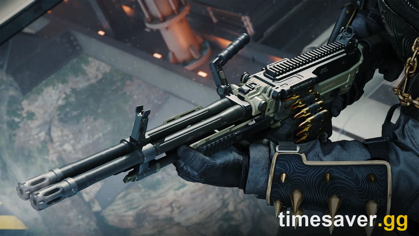 Black Ops 7 Mammoth LMG render — the twin reciprocating barrels that define the Machine of War event's flagship weapon