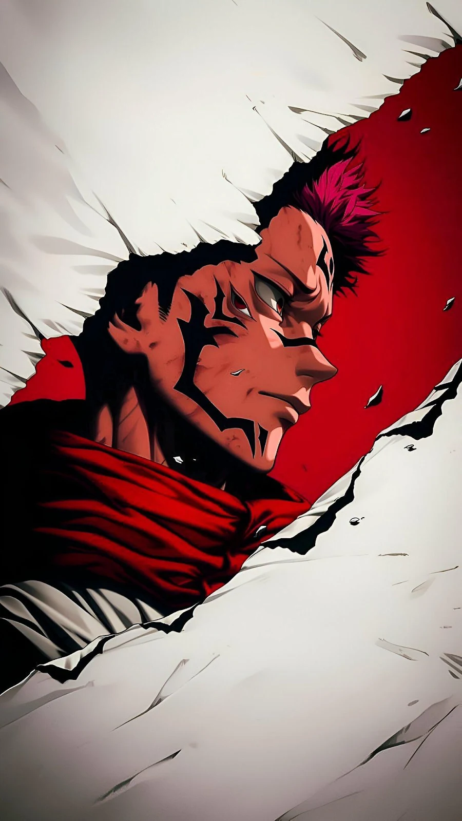 Ryomen Sukuna From Jujutsu Kaisen - Anime Illustration Full HD iPhone Wallpaper (1152x2048)