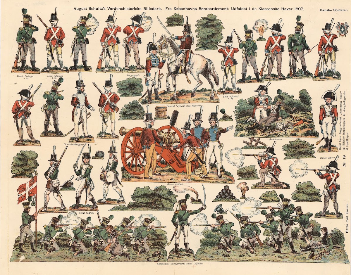 From the Bombardment of Copenhagen The attack in Classens Have 1807 Danish soldi