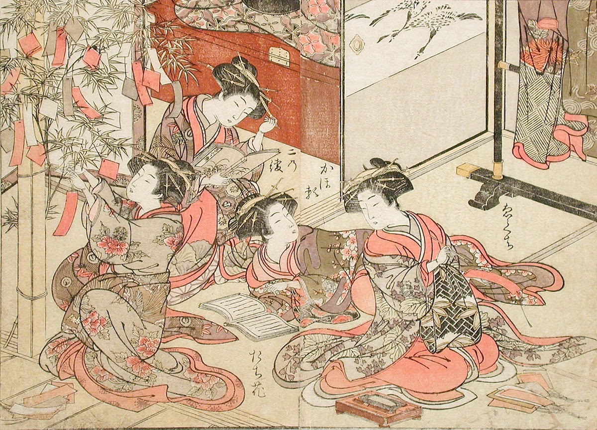 Scene in a Brothel from A Mirror of Beautiful Women of the Green Houses Compared