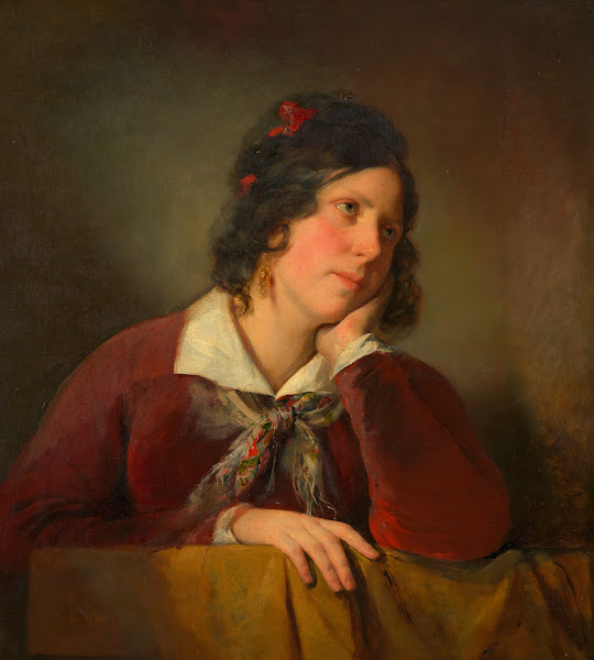 Antonie Amerling mit aufgestütztem Kopf 1 Gattin des Künstlers 1834