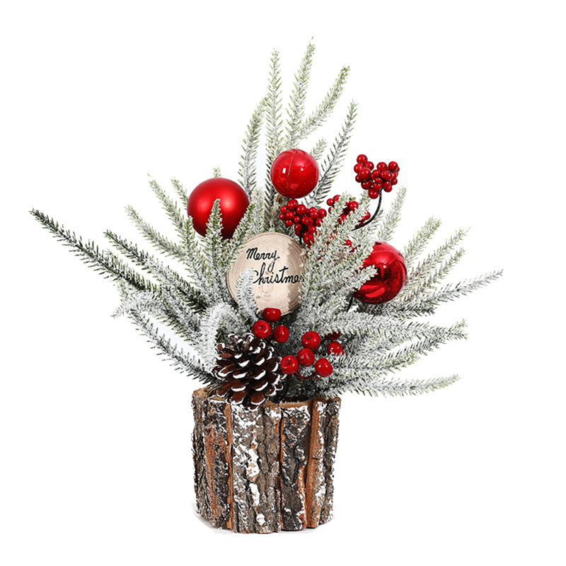 Mini-Weihnachtsbaum im Holzfass, 35 cm