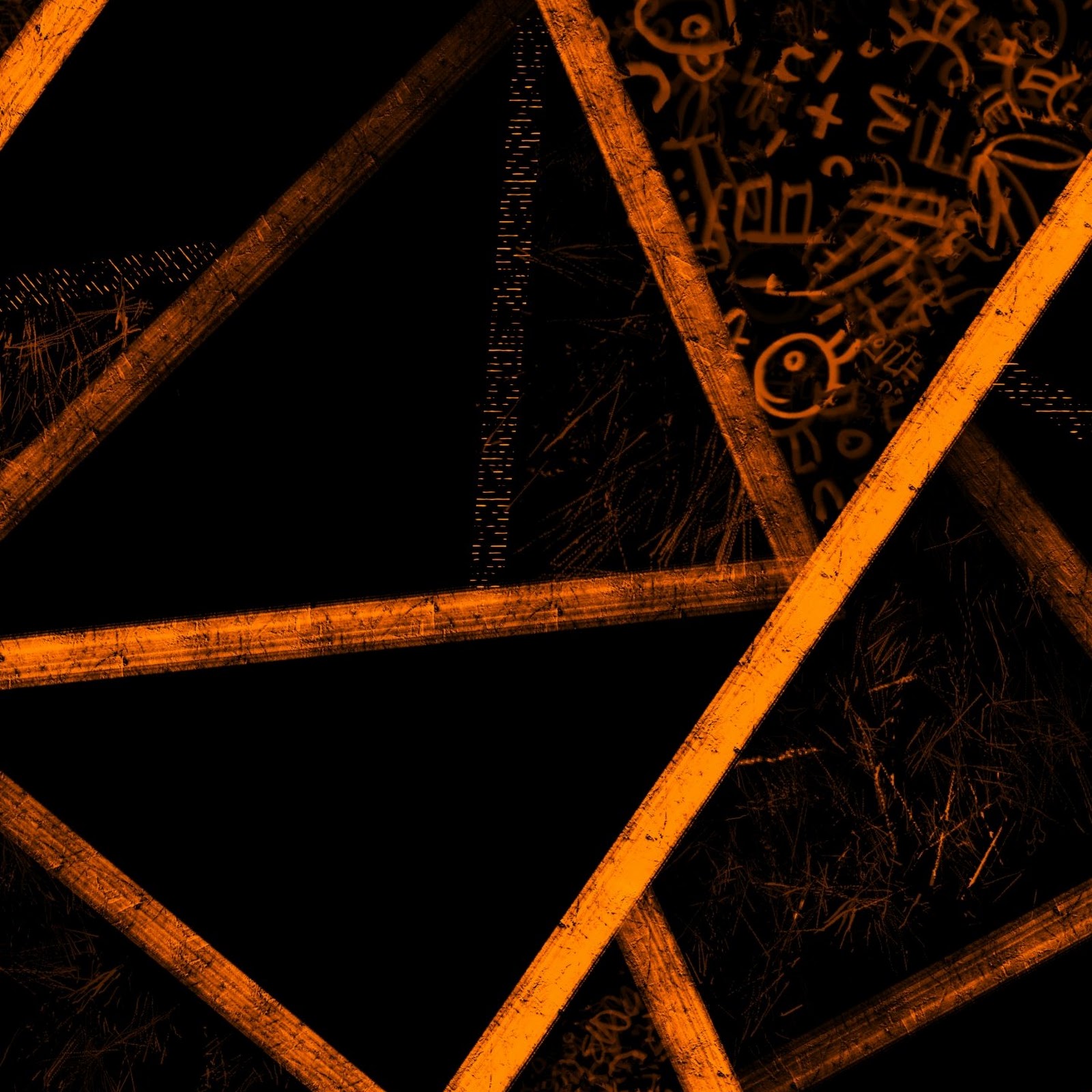 Download Abstract, Geometric, Triangle, Orange 2K iPhone