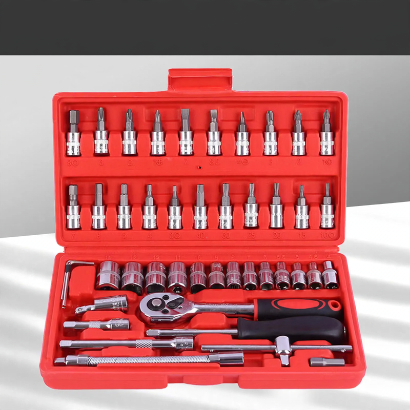 Ratschenschlüssel-Steckschlüssel-Set 46-teilig Modell 1103
