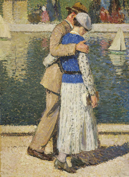 un couple marchant le long du bassin du Luxembourg 1932 1935