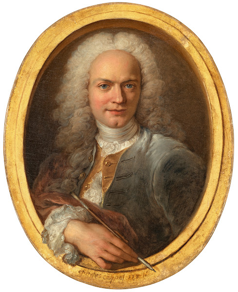 Portrait of a man in a painted frame 1781