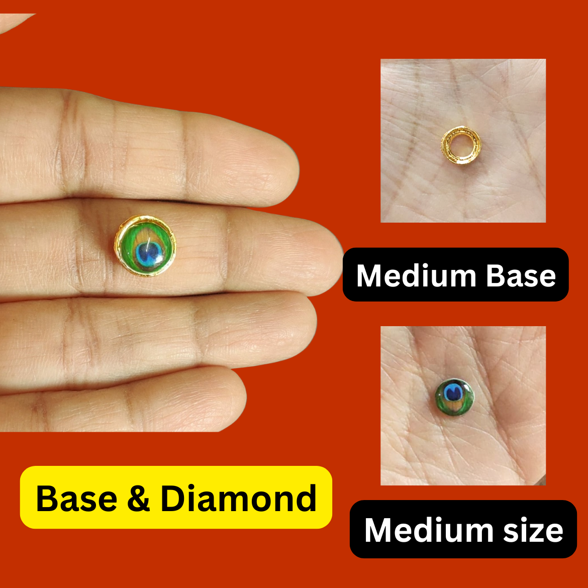 Morpankh Round Medium (Base + Diamond) (pack of 50)