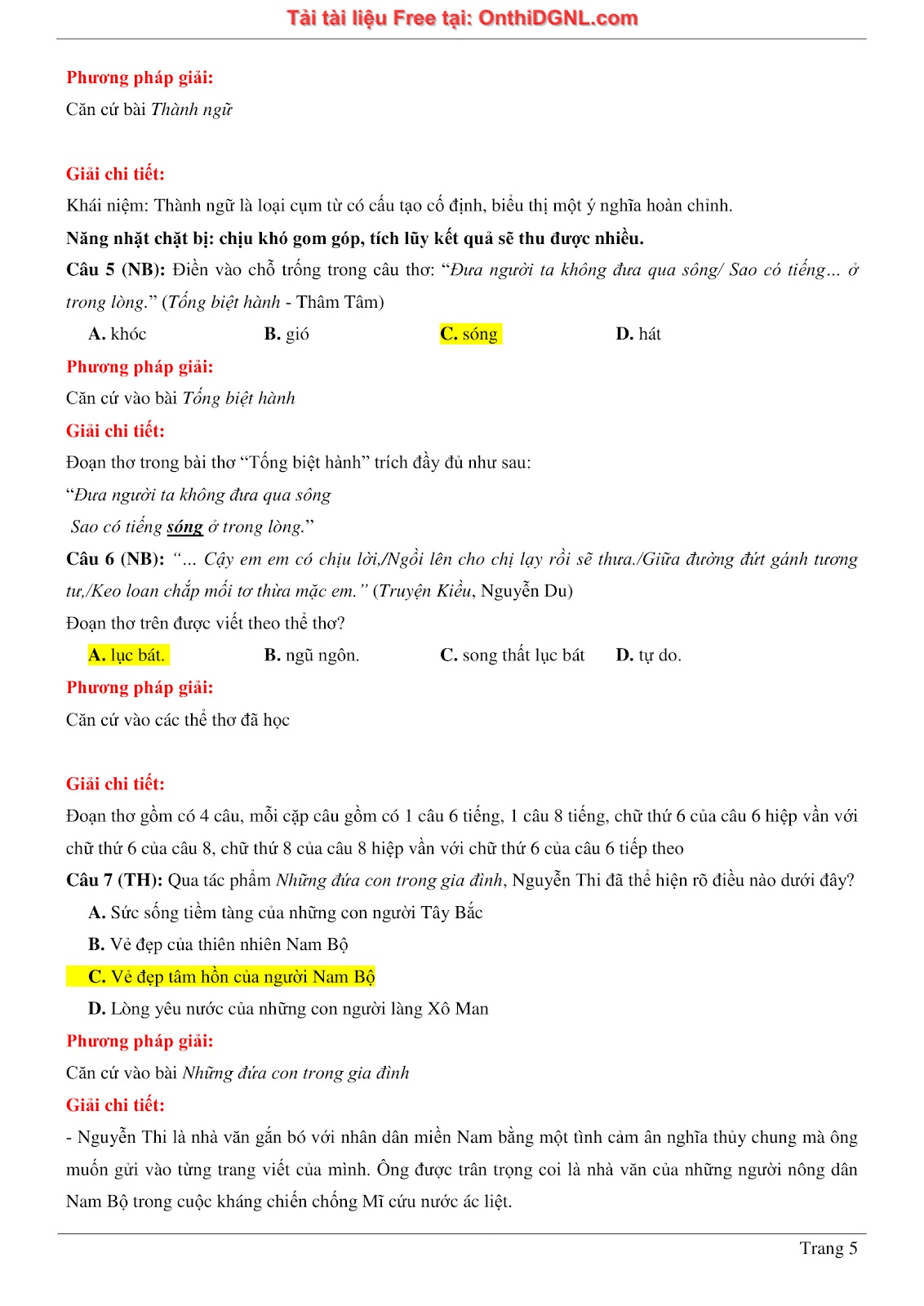 500 bài tập môn Ngữ Văn - Ôn thi ĐGNL ĐHQG TP HCM Phần 23