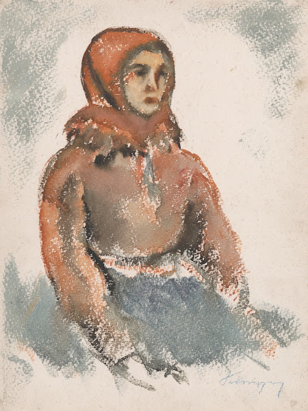 Seated Girl with a Red Woolen Scarf 1932