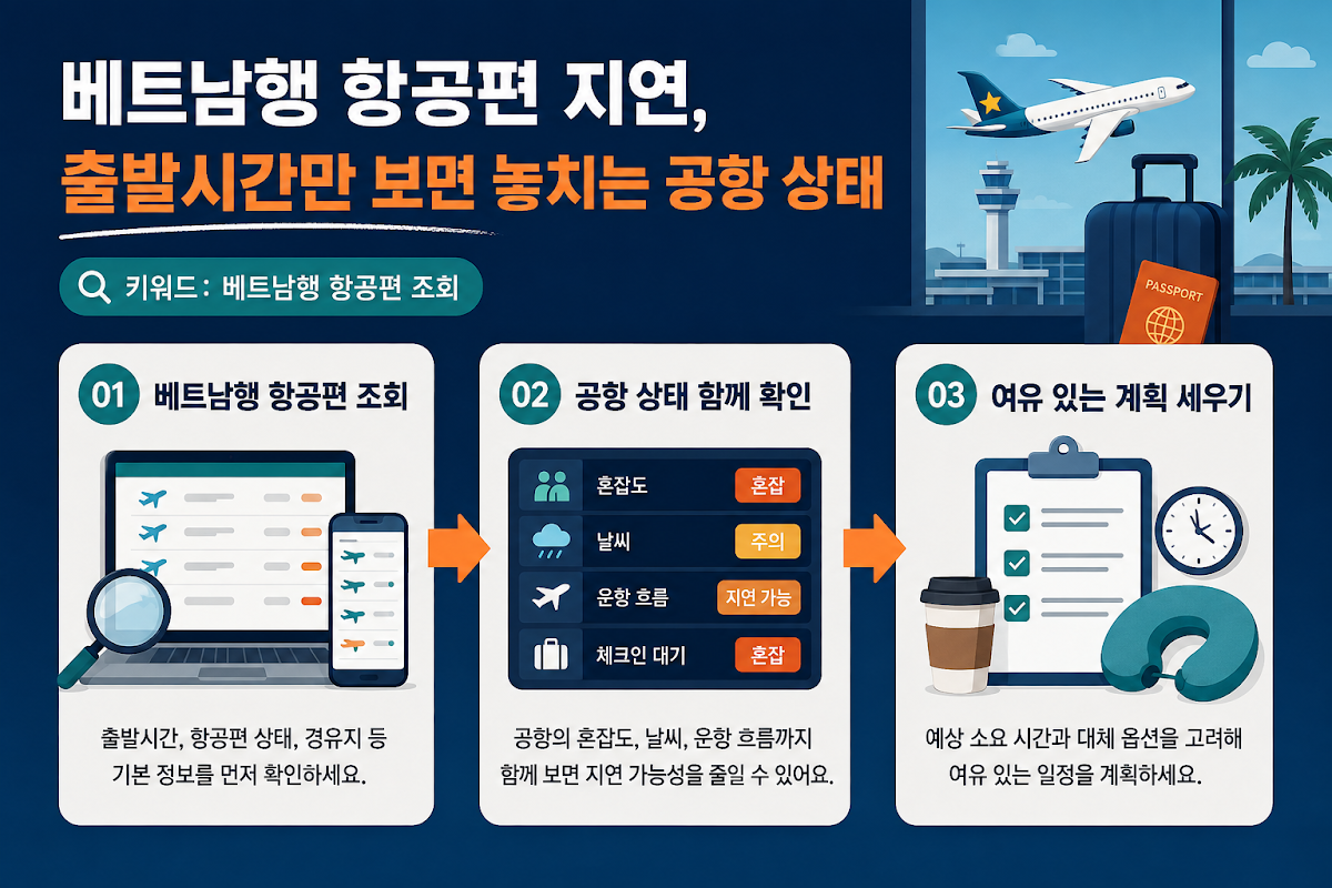 베트남행 항공편 조회 상태별 차이 비교
