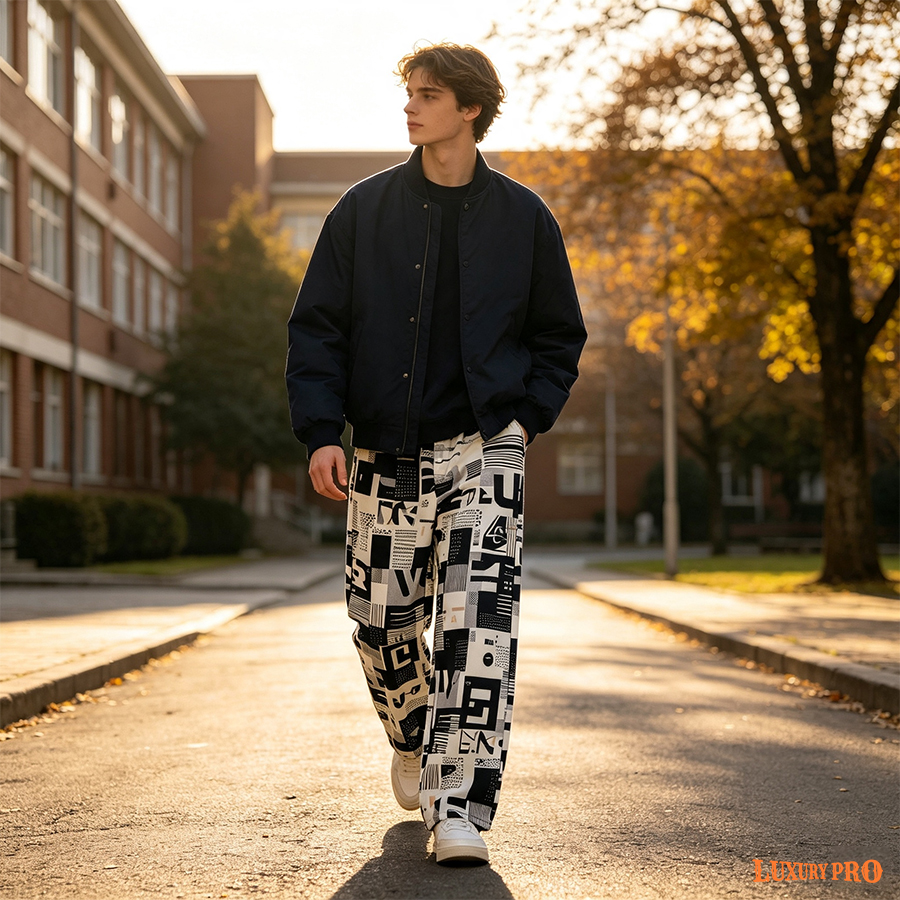 AOP YUAN Striped Pants