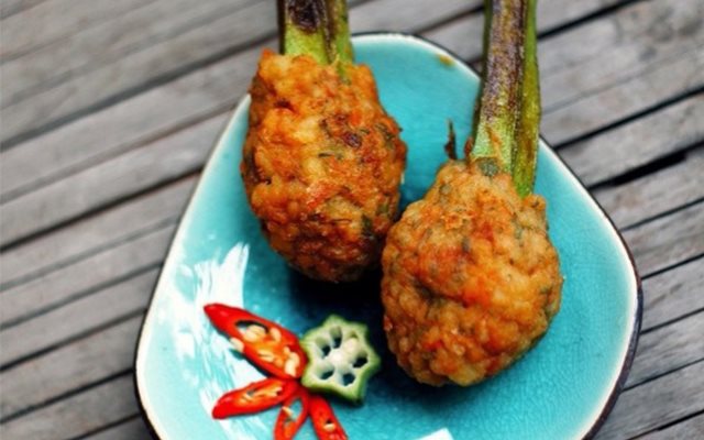 Chả Tôm Cuốn Đậu Bắp