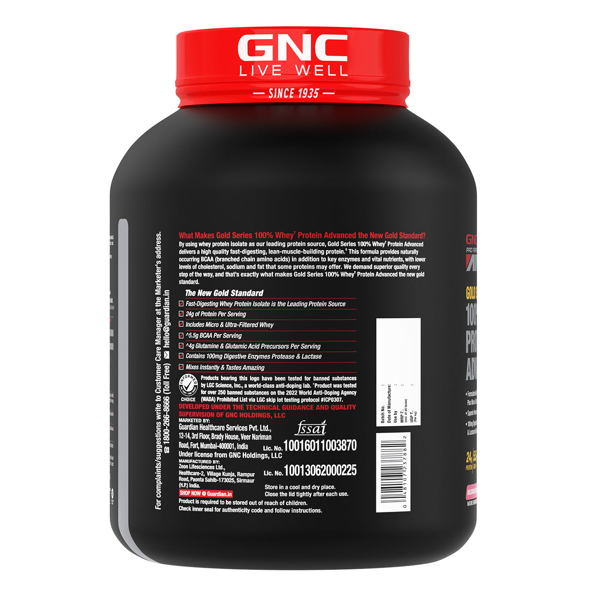 GNC AMP Gold Series 100% Whey Protein Advanced — Delicious Strawberry, 2 lbs