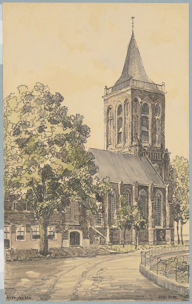 Gezicht op de Hervormde kerk vanaf het Zarken 1935
