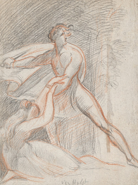 Man Holding a Dagger Next to a Reclining Woman 183044