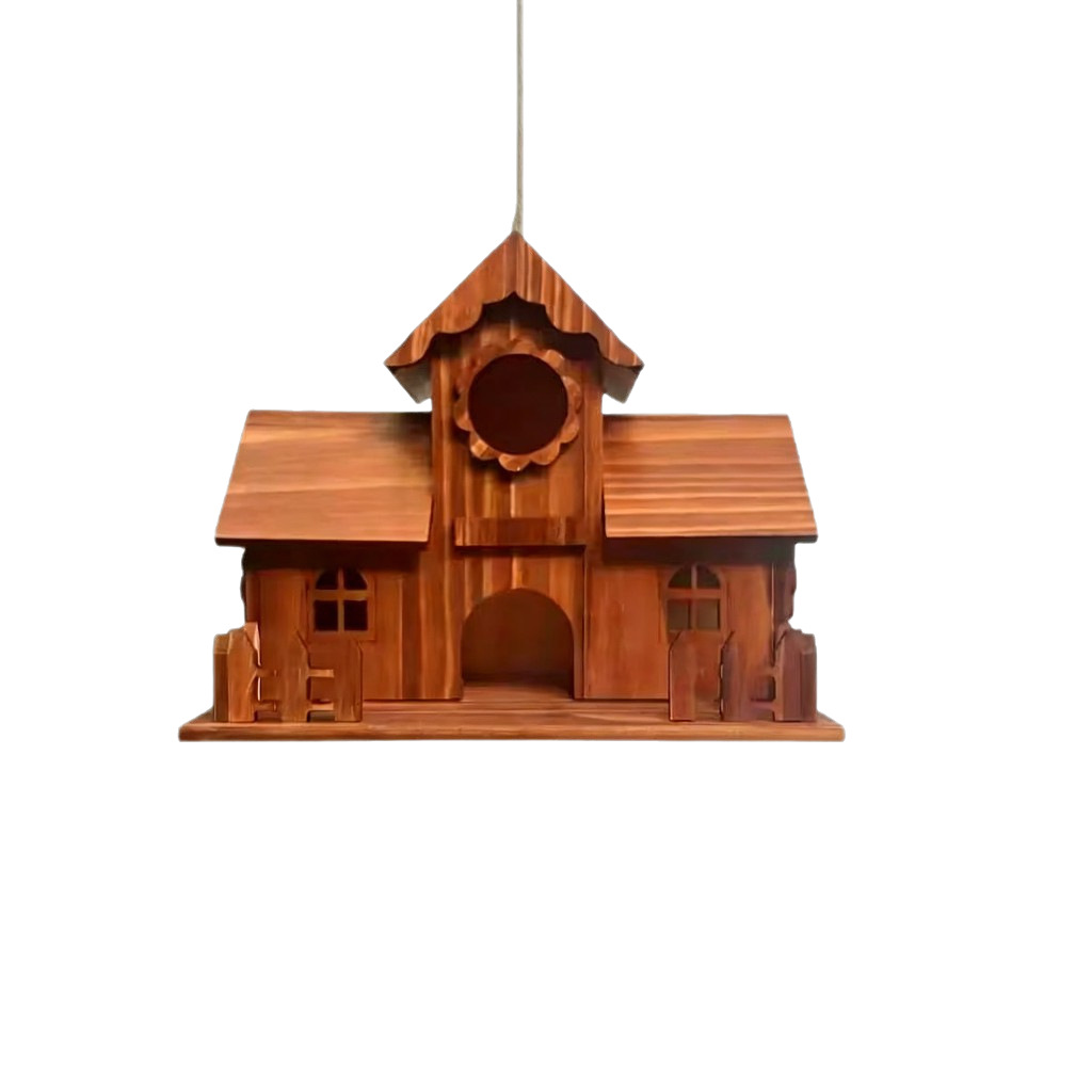 Solid wood birdhouse for the garden