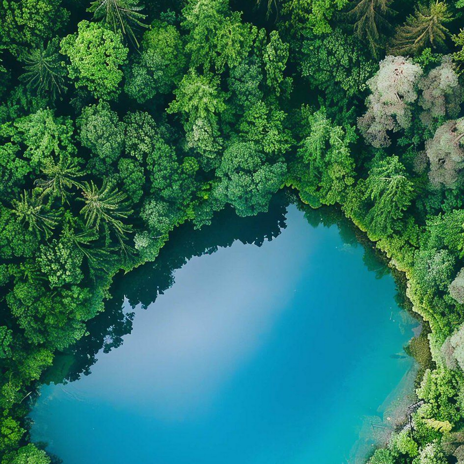 Download Aerial View Of Forest Lake iPhone