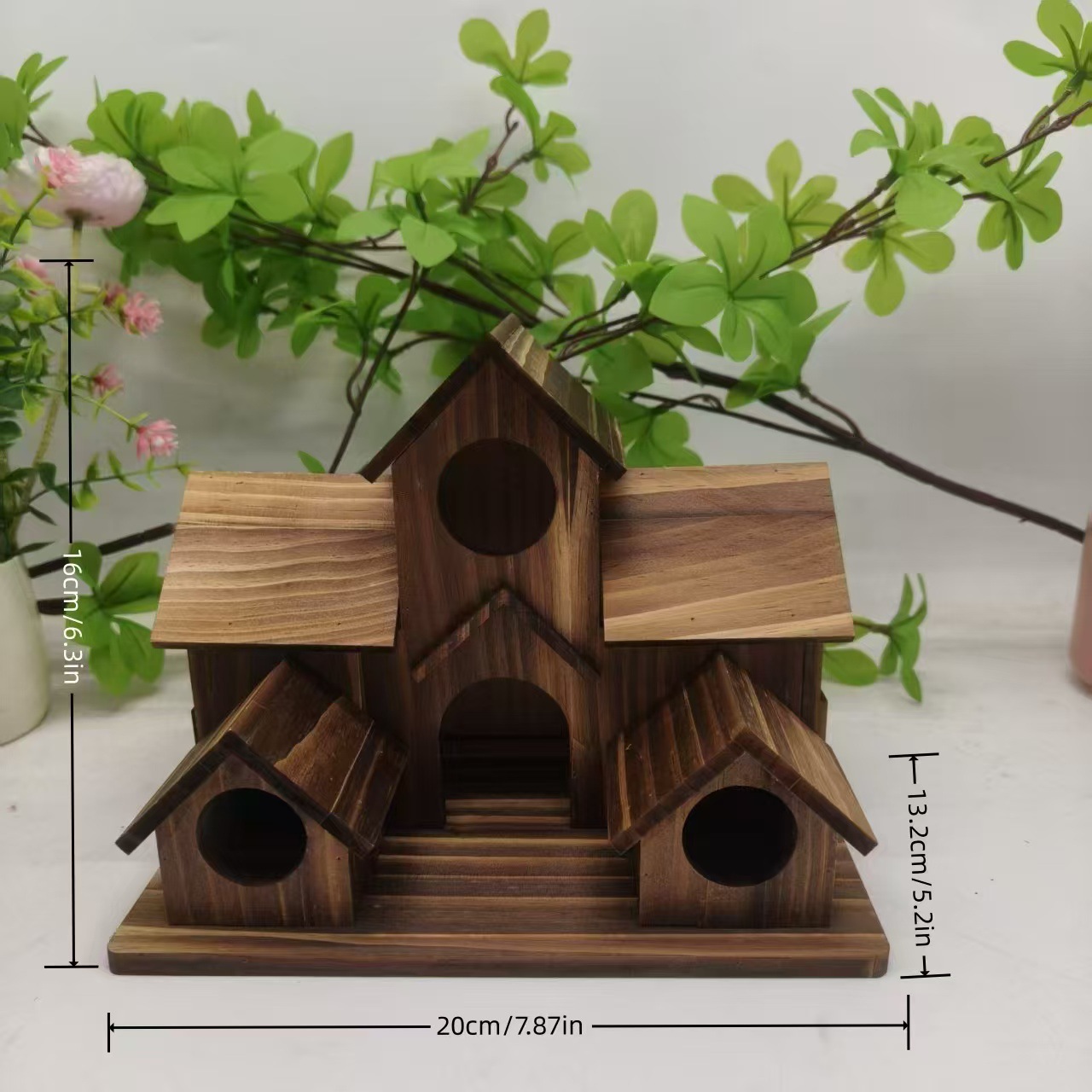 Villa-style wooden birdhouse