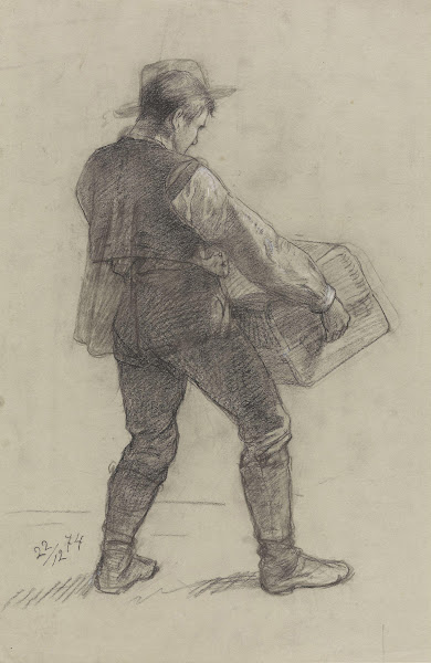 Mann som bærer kuffert 1874